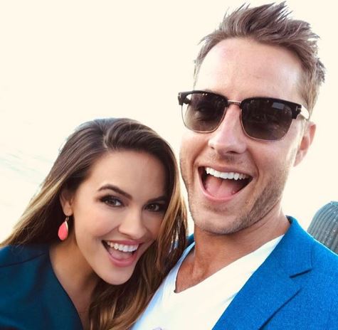 Justin Hartley with his wife from Instagram