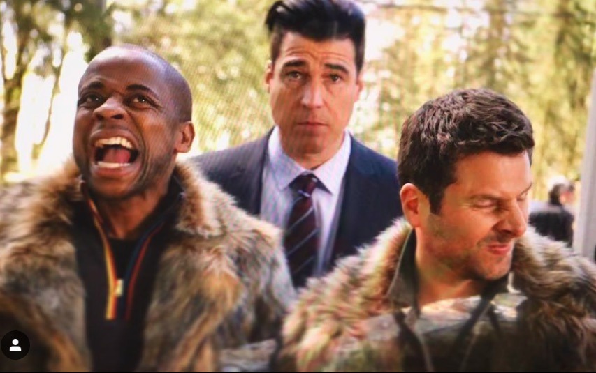 Dule Hill, Burton 'Gus'Guster, Sage Brocklebank, Buzz McNab, James Roday, Shawn Spencer, Psych-https://www.instagram.com/p/BvpNkpCjJIU/