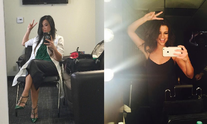 dr pimple popper and selena gomez mirror selfies