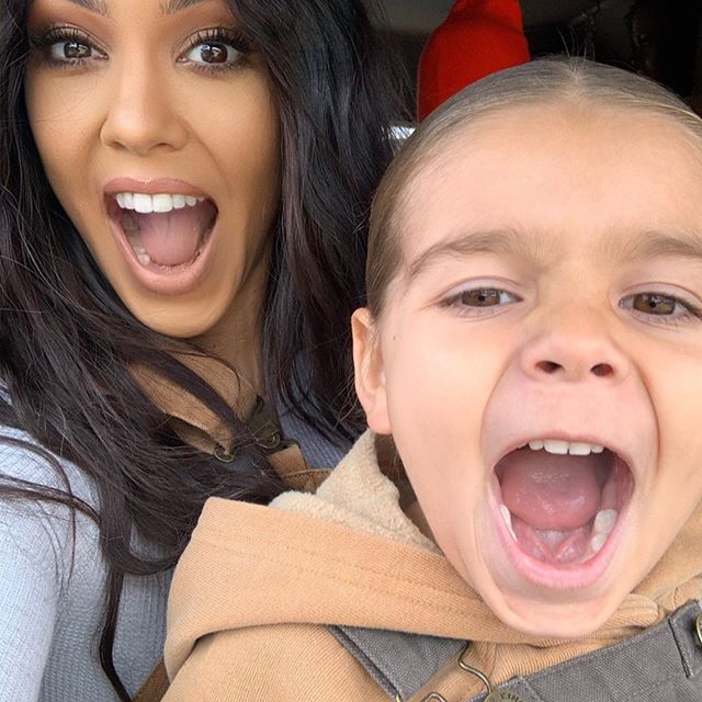 Kourtney Kardashian with son, Reign.