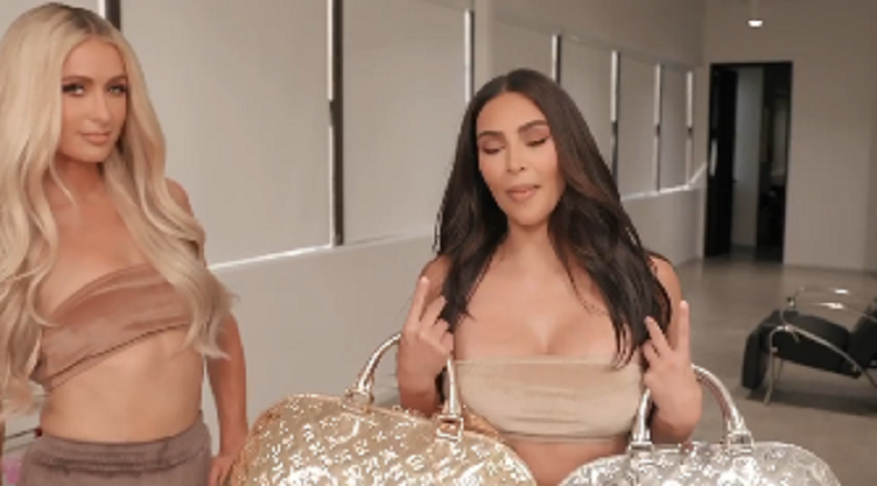 Kim Kardashian & Paris Hilton Reunite In Velour Track Suits From SKIMS Line  – Hollywood Life