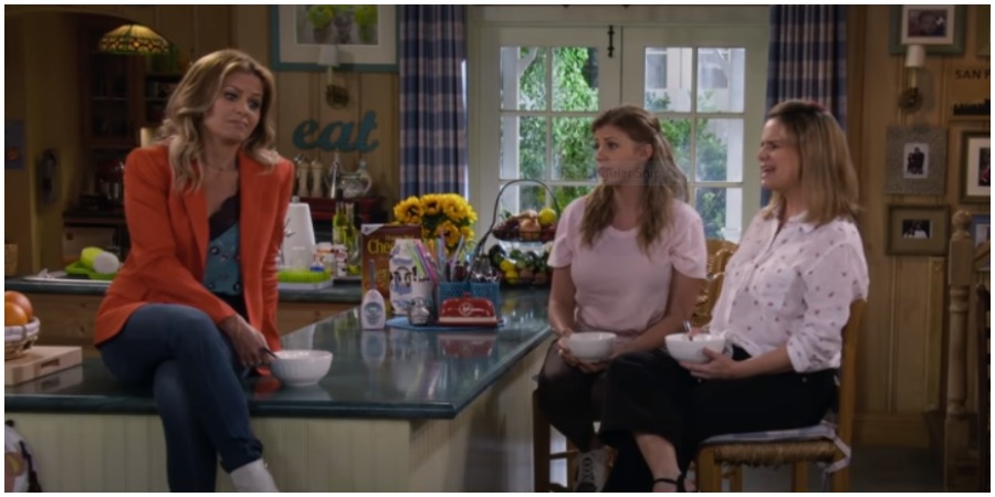Candace Cameron Bure, Jodie Sweetin & Andrea Barber during Season 5 of 'Fuller House.' (Credit: Netflix/YouTube)