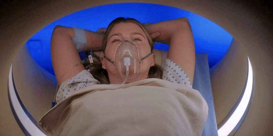 Ellen Pompeo as Meredith Grey on Grey's Anatomy