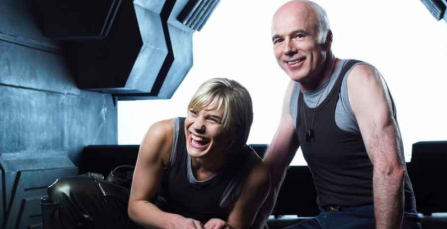 Katee Sackhoff and Michael Hogan of Battlestar Galactica