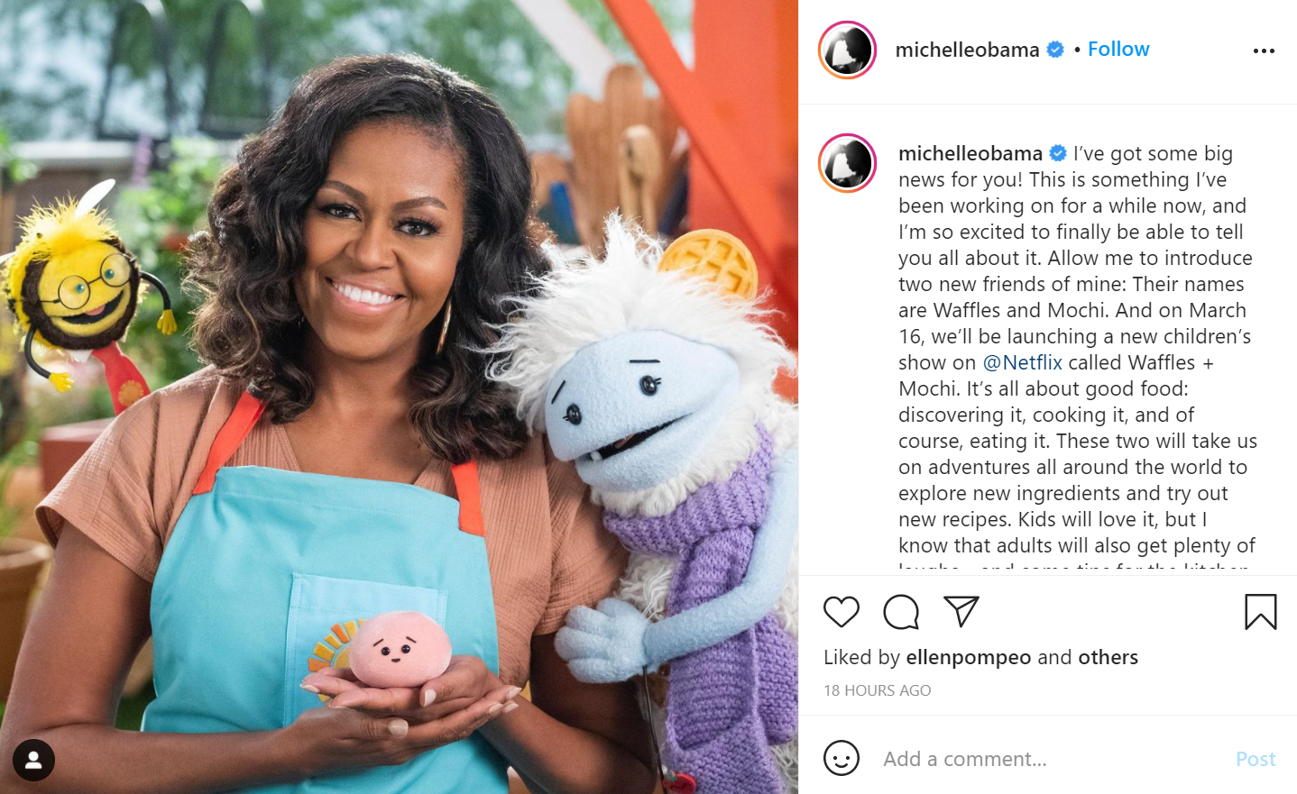 Michelle Obama Stars In Waffles Mochi Cooking Show On Netflix
