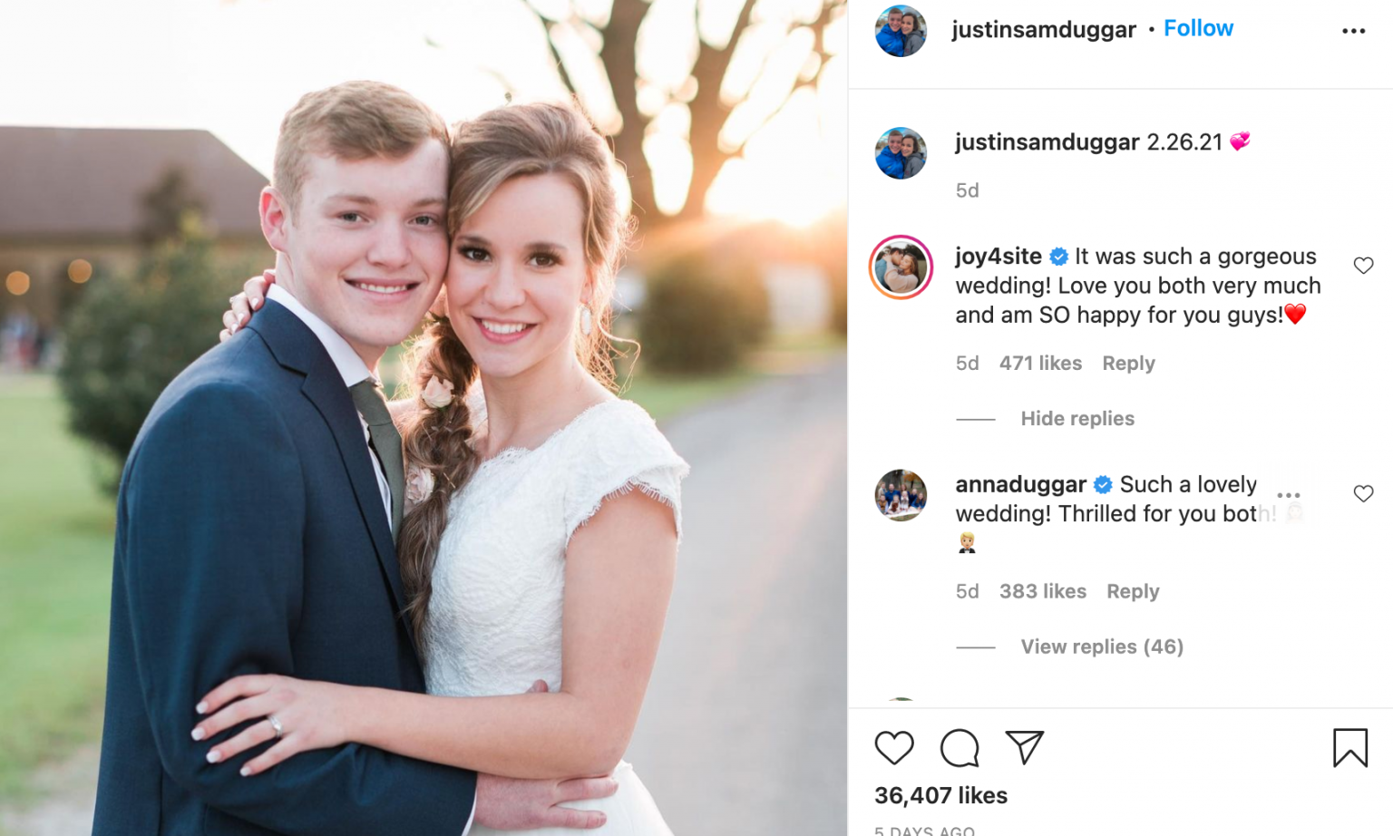 See First Photos From Justin Claire Duggar S Wedding Tv Shows Ace