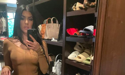 Kourtney Kardashian Is ‘All Tied Up’ In A Sexy Leather Suit On Instagram
