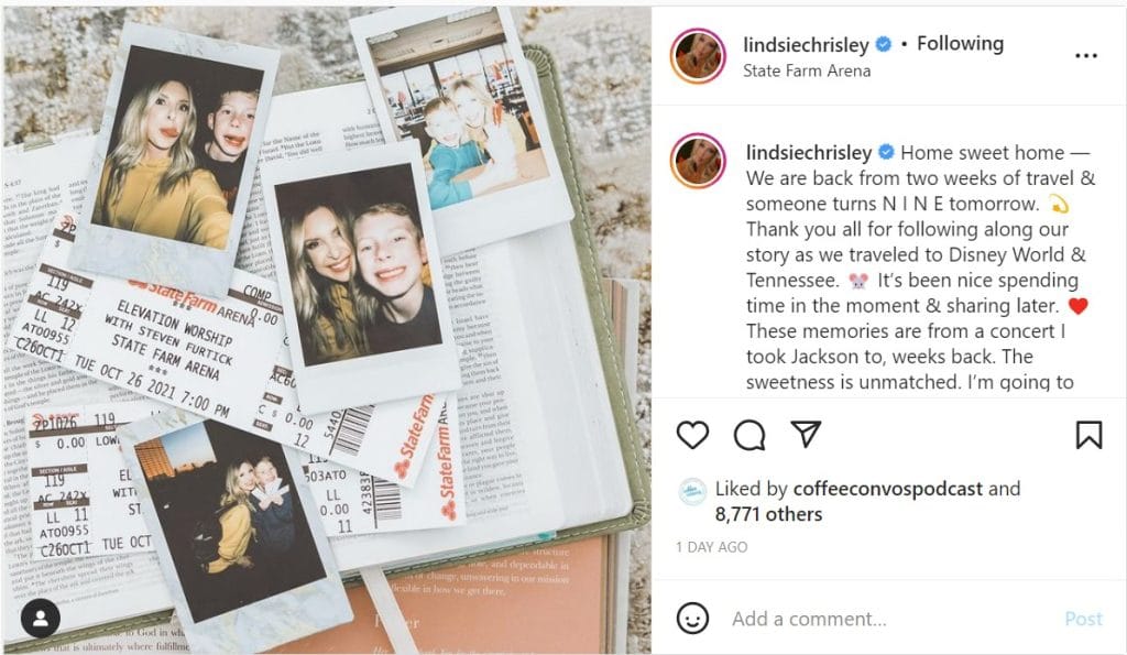 Lindsie Chrisley end of the year post