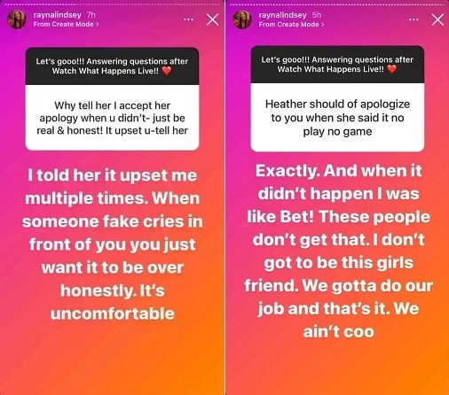 Rayna Lindsey Addresses Conflicting Behavior [Credit: Rayna Lindsey/Instagram Stories]