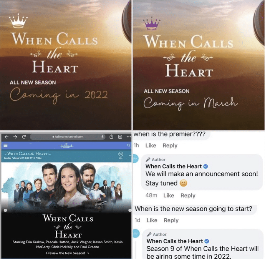 When Calls The Heart premiere fiasco- https://www.instagram.com/p/CYUpYCxJB0n/