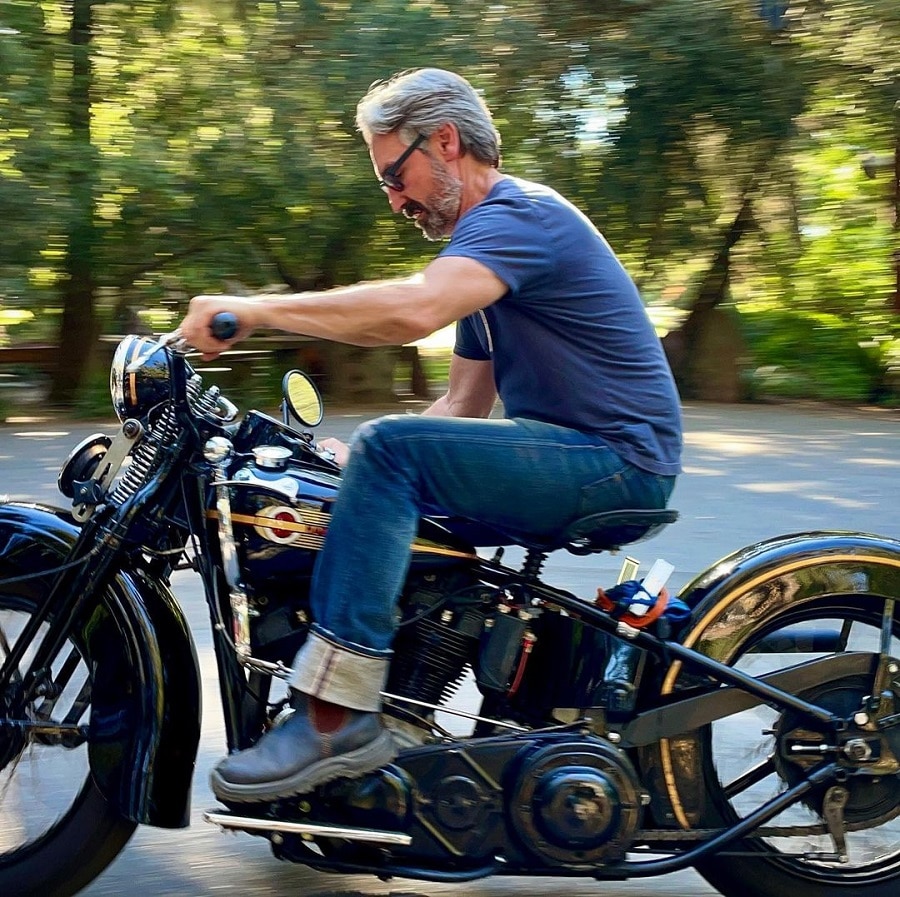 American Pickers Mike Wolfe Rides Bike [Credit: Mike Wolfe/Instagram]