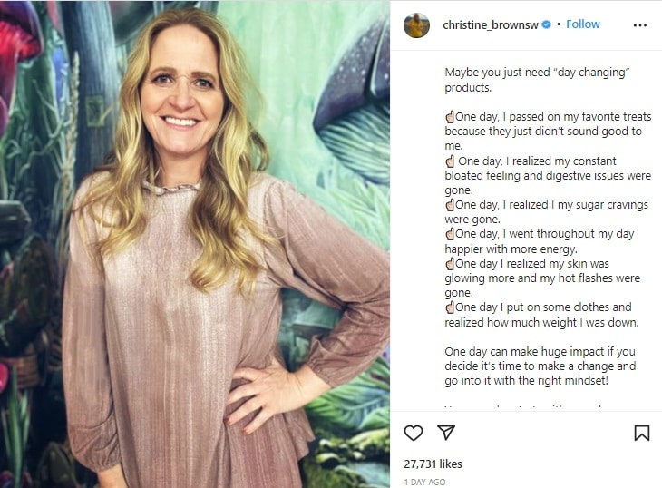 Christine Brown's Glowing Instagram,[Credit: The Secret To Selfcare/Instagram]