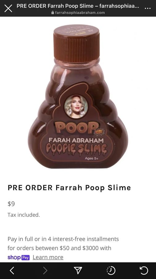 Farrah Abraham Poop Slime [Screenshot]