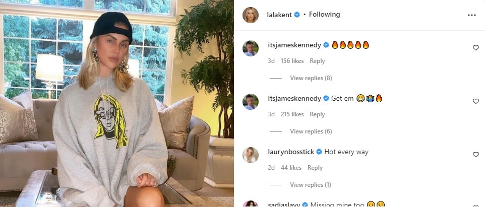 James Kennedy Comments On Lala Kent's Instagram Post [Credit: Lala Kent/Instagram]
