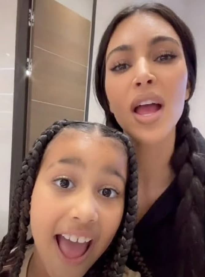 Kim Kardashian And North West On TikTok [Screenshot]