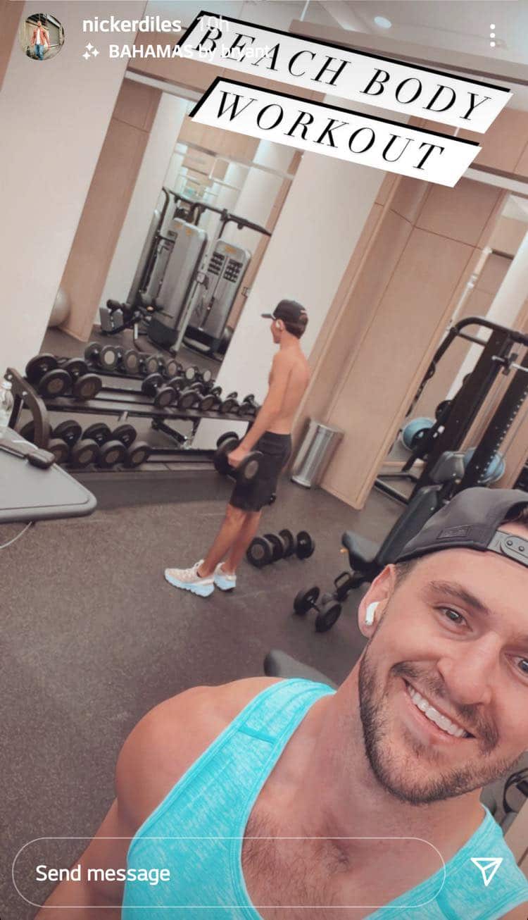 Nic Kerdiles At The Gym With Grayson Chrisley [Credit: Nic Kerdiles/Instagram Stories]