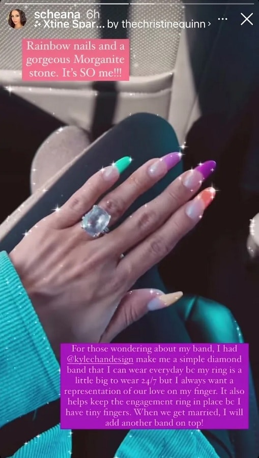 Scheana Shay's Rainbow Manicure [Credit: Scheana Shay/Instagram Stories]