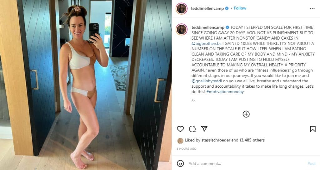 Teddi Mellencamp Shares Weight Gain In Bikini Photo [Credit: Teddi Mellencamp/Instagram]