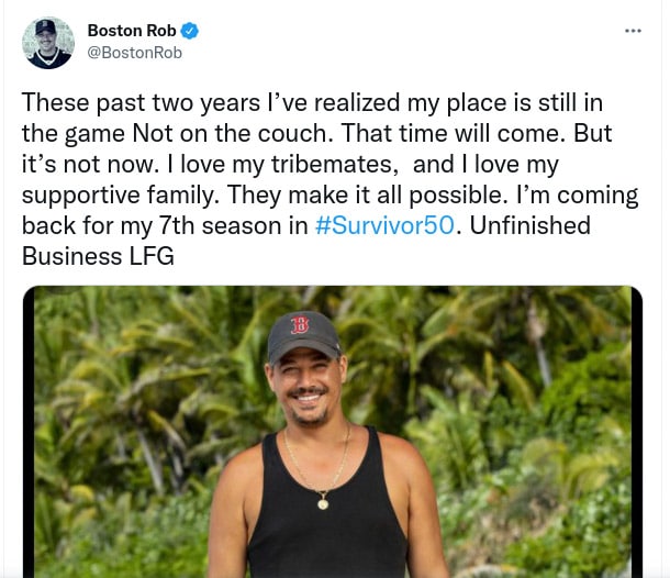 boston rob return tweet survivor