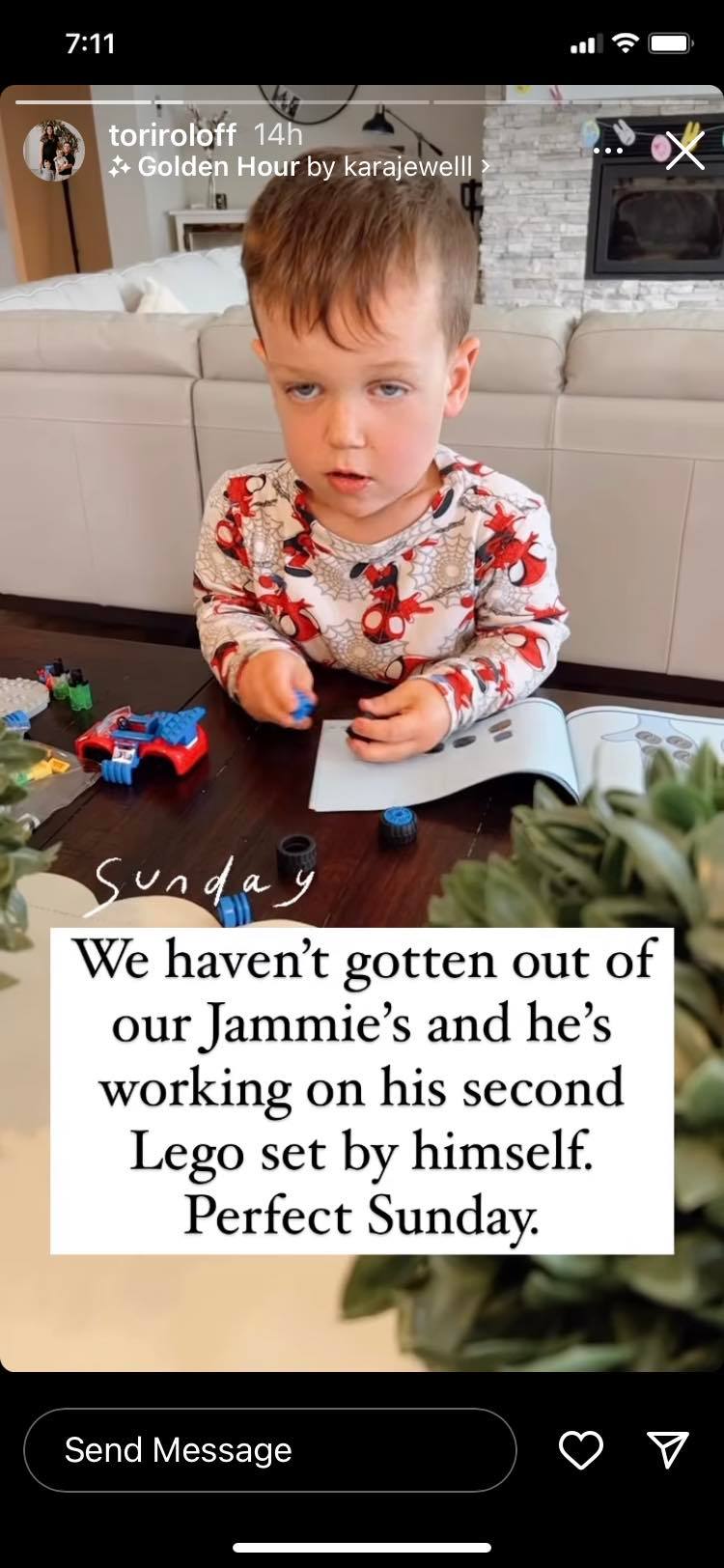 Jackson Roloff Won't Get Out Of His Jammies [Credit: Tori Roloff/Instagram Stories]