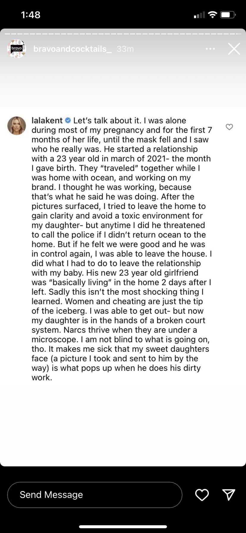 Lala Kent On Randall Emmett's Alleged Infidelity [Credit: Bravo and Cocktails/Instagram]