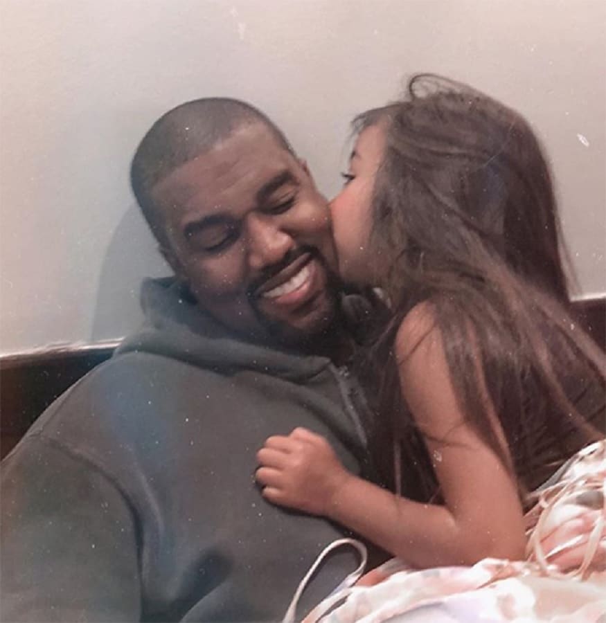North West Kisses Kanye [Credit: Instagram]