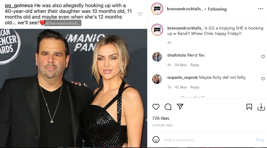 Randall Emmett Allegedly Hooked Up With Lala Kent [Screenshot: Bravo & Cocktails/Instagram]