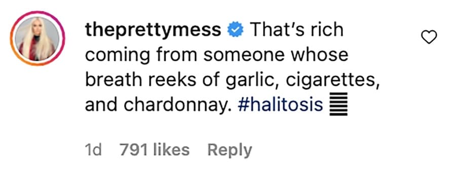 Erika Jayne Comment [Screenshot: Instagram]