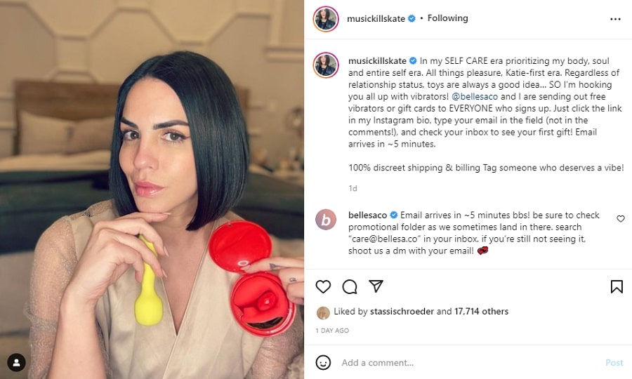 Katie Maloney's Adult Toy Instagram Post [Credit: Bellesa/Instagram]