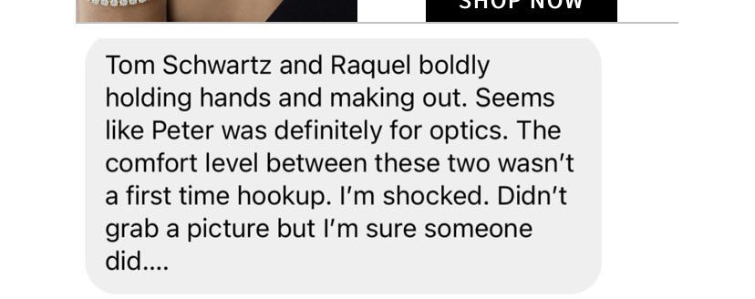 Tom Schwartz & Raquel Leviss Dating Rumors [Screenshot]