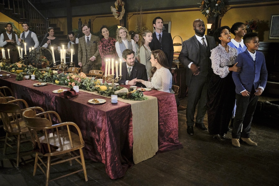 Photo: Ben Rosenbaum, Amanda Wong, Andrea Brooks, Jaeda Lily Miller, Kevin McGarry, Chris McNally, Erin Krakow, Viv Leacock, Natasha Burnett, Vienna Leacock, Elias Leacock Credit: ©2022 Crown Media United States LLC/Photographer: David Dolsen