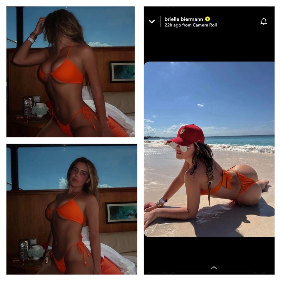 Brielle Biermann Orange Thong Bikini [Brielle Biermann | Instagram Stories]