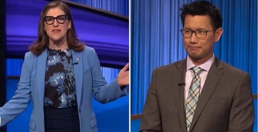 Jeopardy! Mayim Bialik Laughs At Daniel Nguyen [Credit: Jeopardy/YouTube]