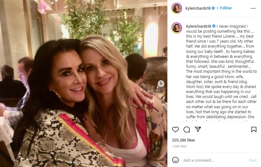 Kyle Richards Pays Tribute To Friend [Credit: Kyle Richards/Instagram]