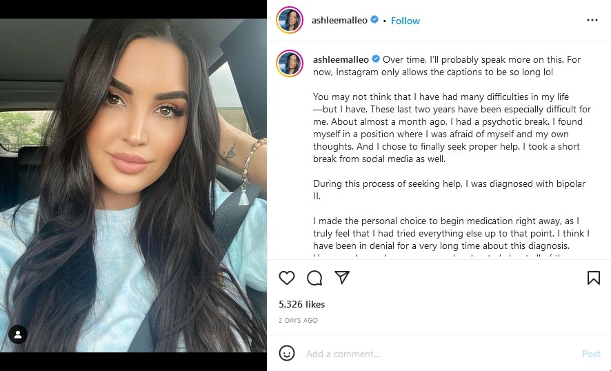 Ashlee Malleo Breaks Social Media Silence [Ashlee Maleo | Instagram]