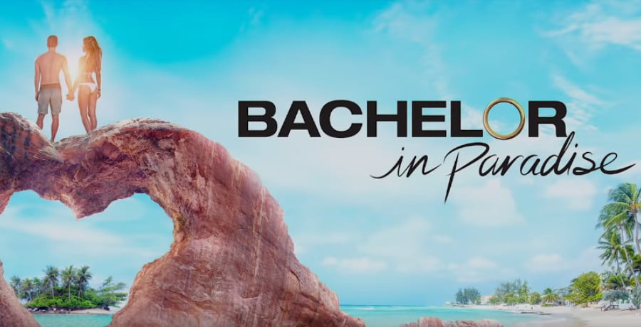 'Bachelor in Paradise' on a blue background