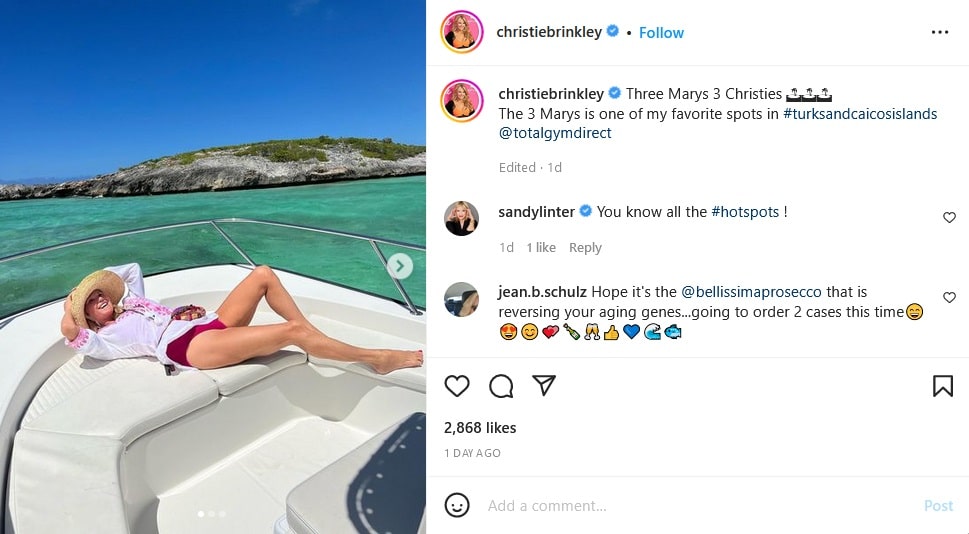Christie Brinkley Shows Off Long Legs [Christie Brinkley | Instagram]