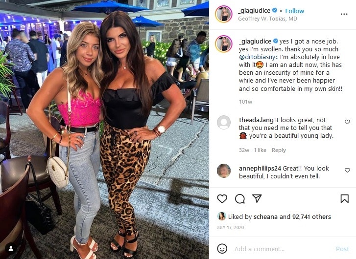 Gia Giudice Confirms Nose Job [Gia Giudice | Instagram]