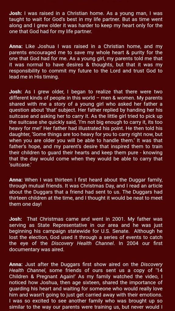 Josh and Anna Duggar's website