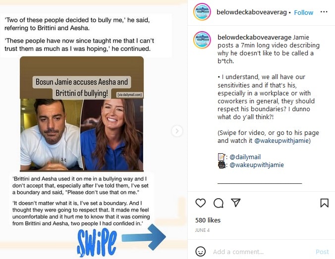 Jamie Sayed's Feud With Aesha Scott [Below Deck Above Average | Instagram]