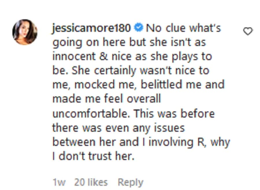 Jessica More's Comment [Below Deck Above Average | Instagram]