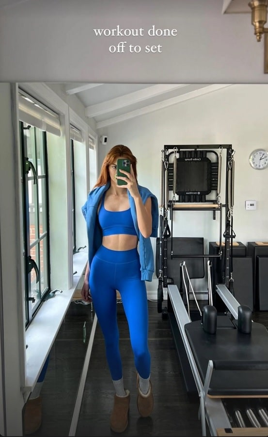 Kendall Jenner's Blue Workout Set [Kendall Jenner | Instagram Stories]