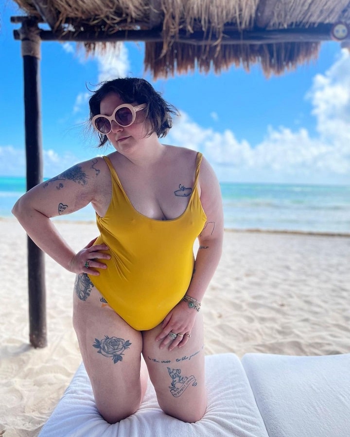Lena Dunham Yellow Swimsuit Photo [Lena Dunham | Instagram]
