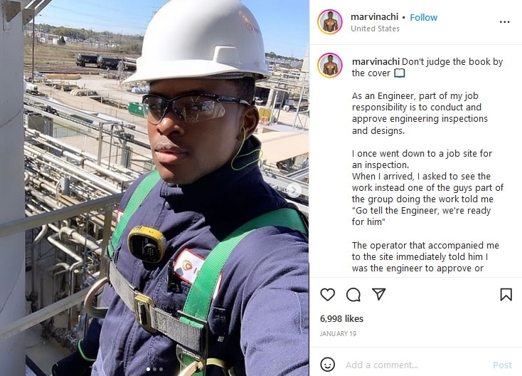 Marvin Achi Engineering Selfie [Marvin Achi | Instagram]