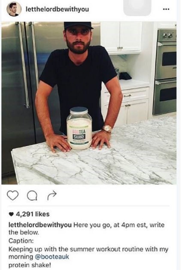 Scott Disick's Sponsored Post Blunder [Screenshot: Instagram]