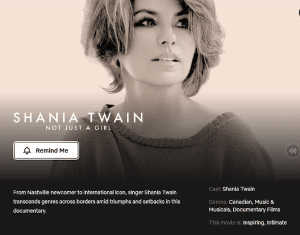 Shania Twain Documentary via Netflix