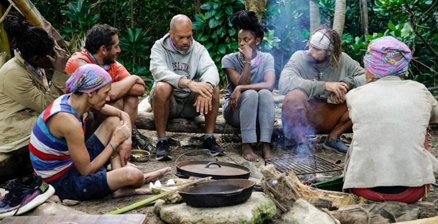 survivor 42 merge tribe around a fire