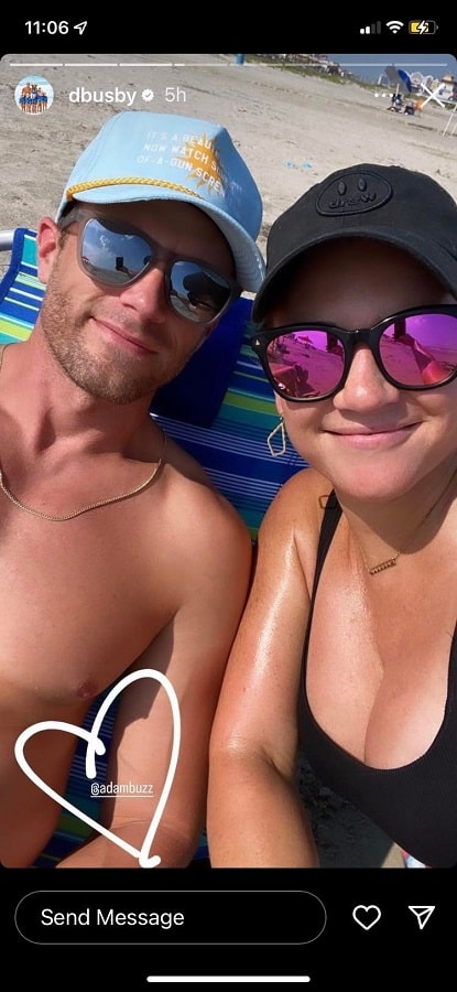 Adam & Danielle Busby's Sun-Kissed Skin [Danielle Busby | Instagram Stories]