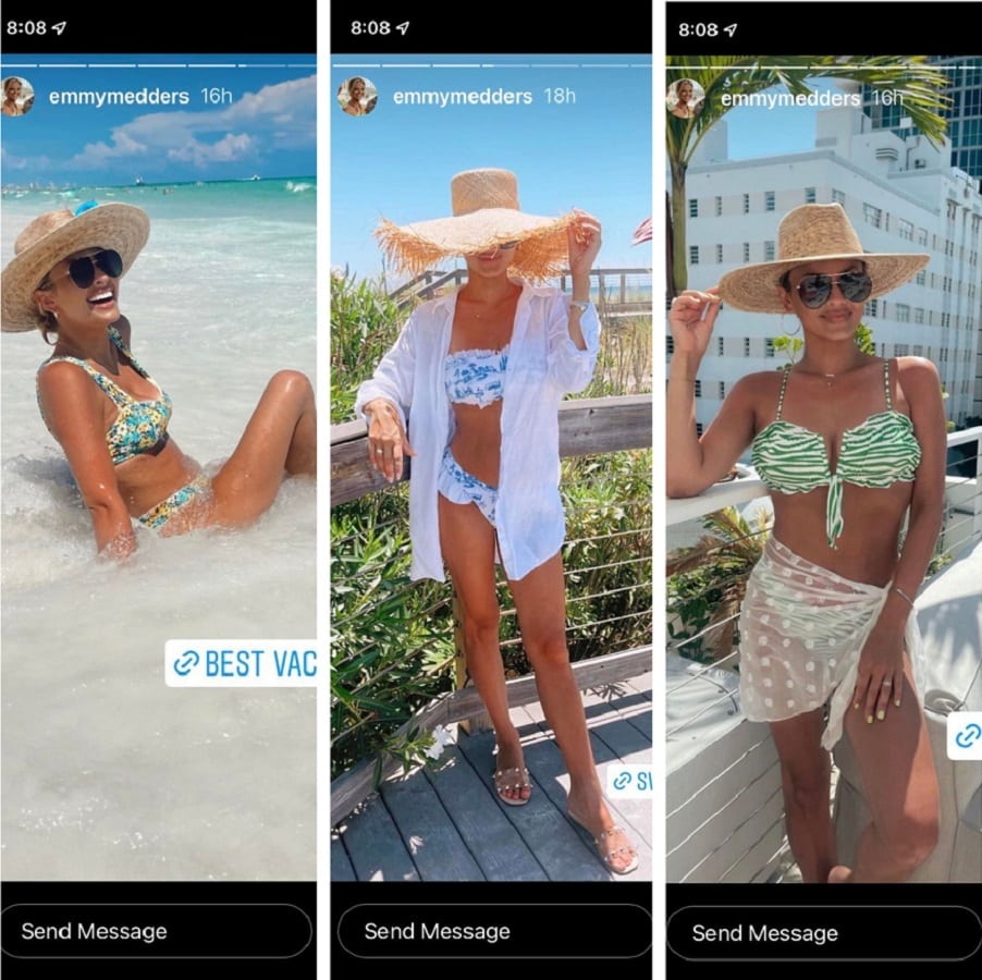 Emmy Medders In Bikinis & Hats [Emmy Medders | Instagram Stories]
