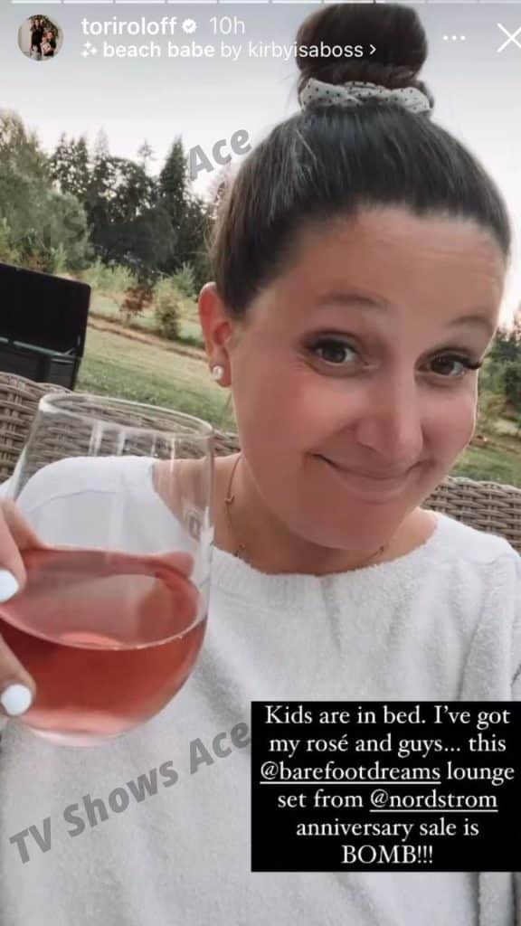 Tori Roloff Instagram (Tori Roloff Drinks Up After Kids Are Tucked In)